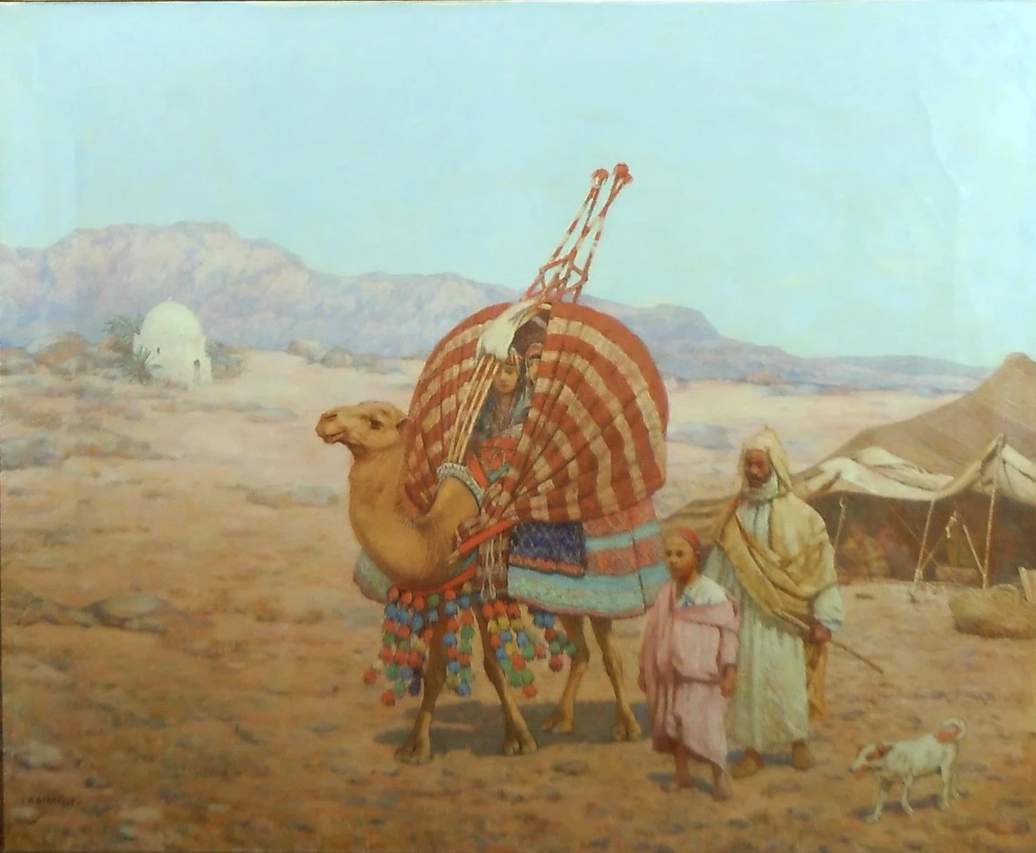 Donne arabe in palancino di cammello